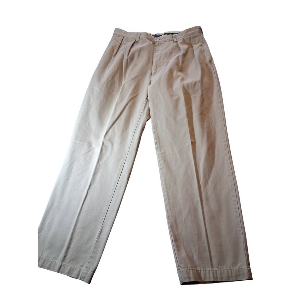 Polo Ralph Lauren Andrew Pant Mens 36x30 Tan Khaki Pleated Chino Trousers Cotton